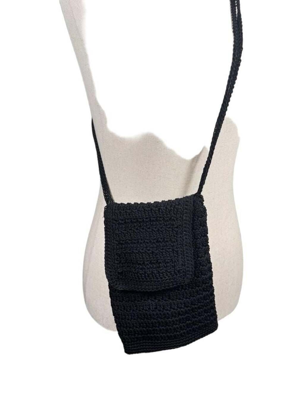 Gap Black Crochet Crossbody Bag Flap Magnetic Closure
B1262